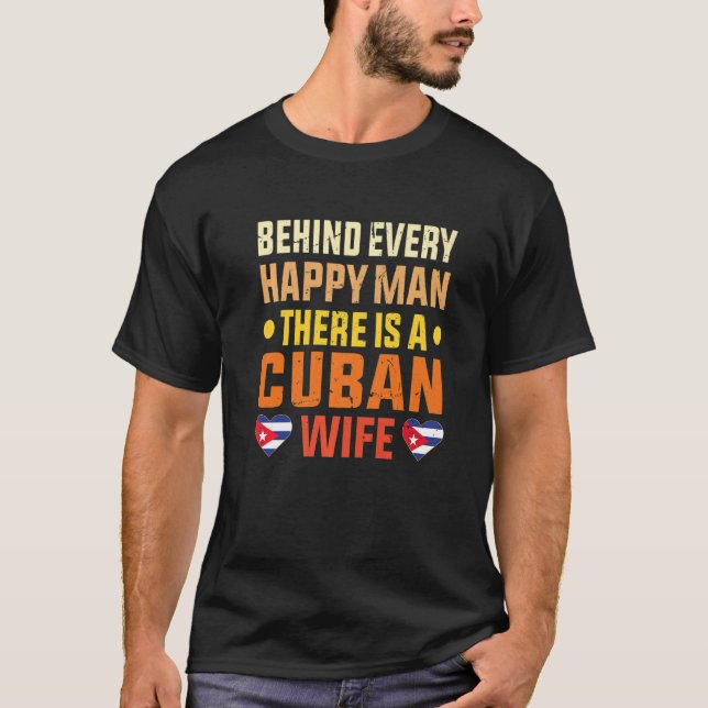 Mens Cuban wife Husband Man Married To a Cuban Cub T Shirt (Framsida)