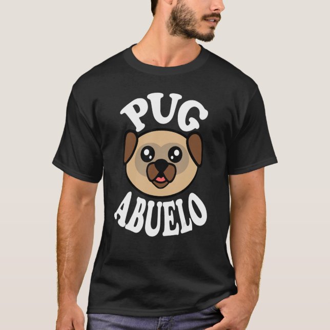 Mens Cute Pug Abuelo T Shirt (Framsida)