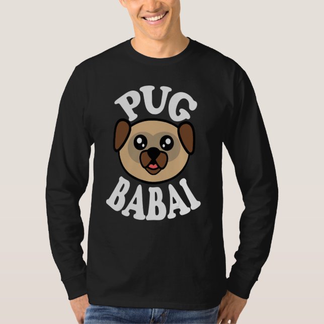 Mens Cute Pug Babai T Shirt (Framsida)