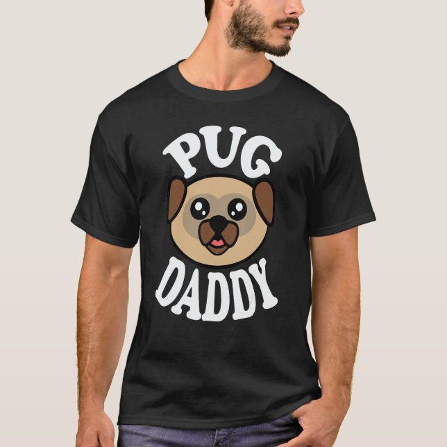 Mens Cute Pug Daddy T Shirt (Framsida)