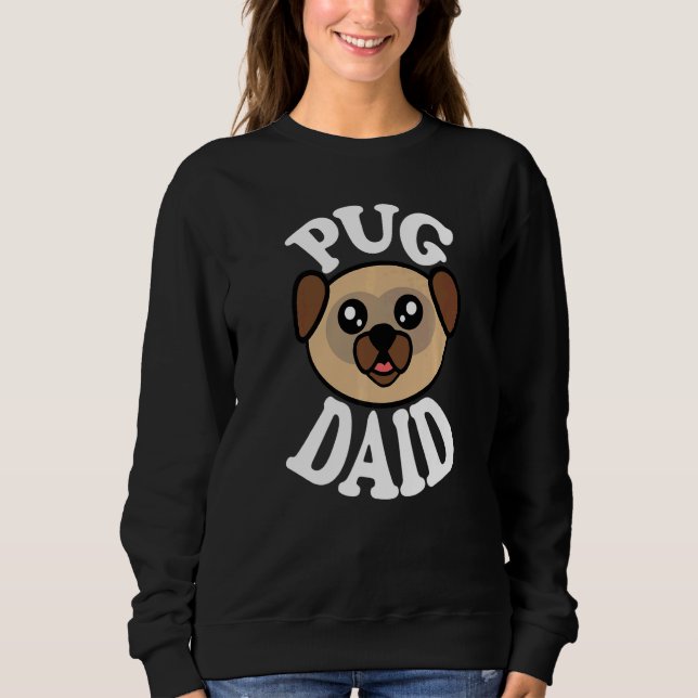 Mens Cute Pug Daid   T Shirt (Framsida)