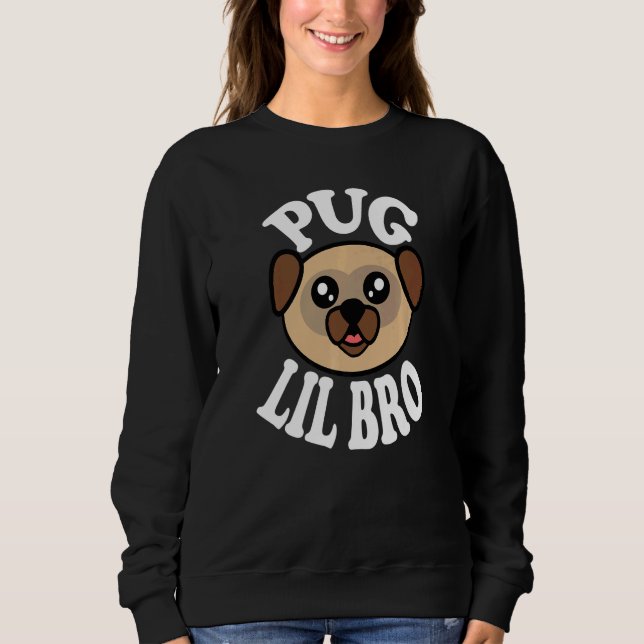 Mens Cute Pug Lil Bro   T Shirt (Framsida)