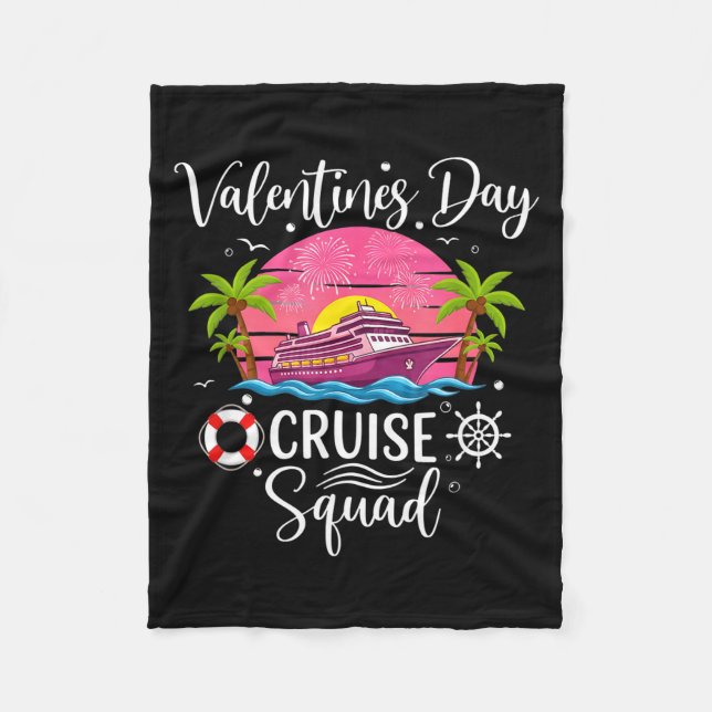Mens Cute Valentines Day Cruise Squad 20026 Design Fleecefilt (Framsidan)