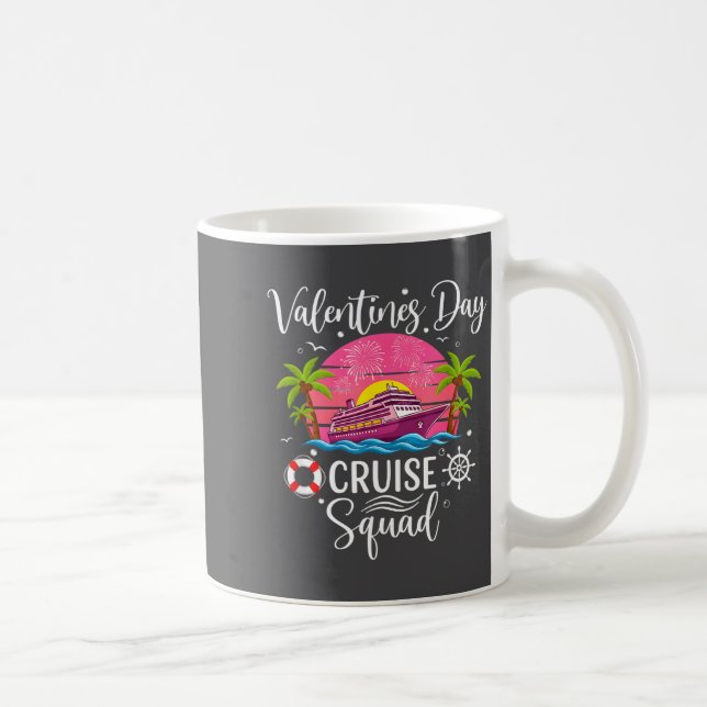 Mens Cute Valentines Day Cruise Squad 20026 Design Kaffemugg (Höger)
