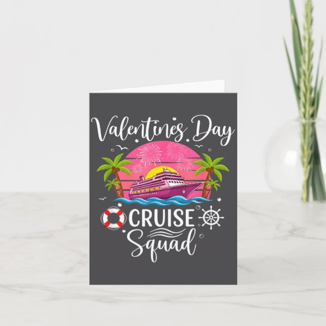 Mens Cute Valentines Day Cruise Squad 20026 Design Kort (Framsida)