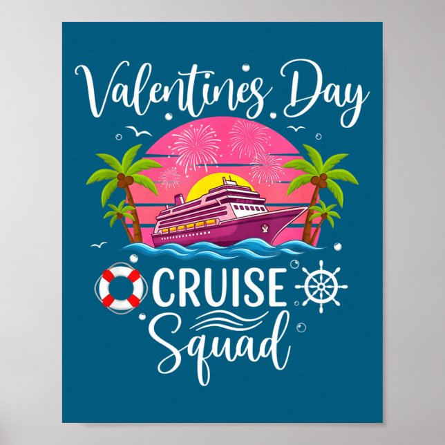 Mens Cute Valentines Day Cruise Squad 20026 Design Poster (Framsidan)