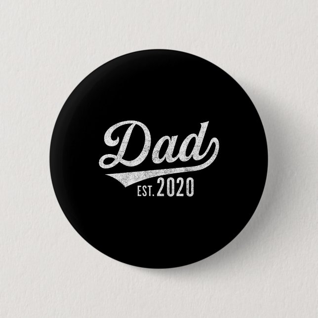Mens Dad Est. 2020 Shirt - Expecting Baby Fathers  Knapp (Framsida)