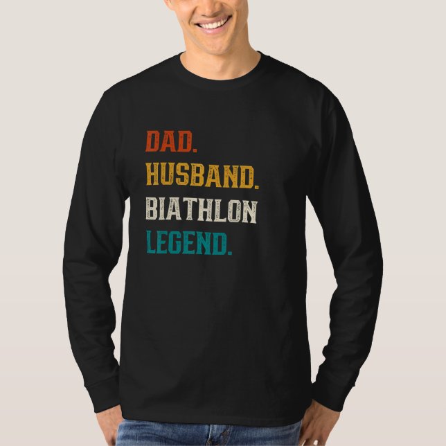 Mens Dad Husband Biathlon Legend Biathlon T Shirt (Framsida)