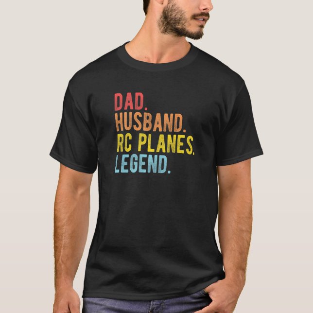 Mens Dad Husband RC Planes Legend Radio Controlled T Shirt (Framsida)
