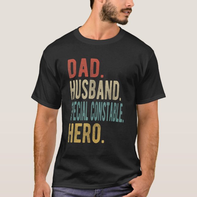 Mens Dad Husband Special Constable Hero T Shirt (Framsida)