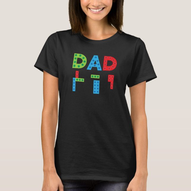 Mens Dad Master Builder Father Building Blocks Bri T Shirt (Framsida)