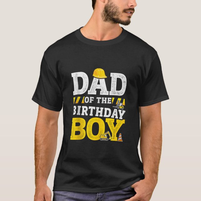 Mens Dad of the birthday boy matching family const T Shirt (Framsida)