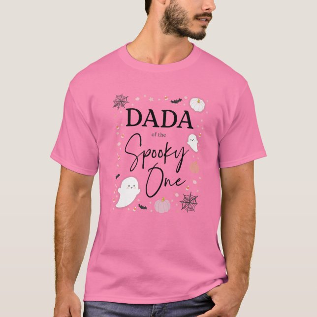 Mens Dada Of The Spooky One Girl First Birthday Pi T Shirt (Framsida)