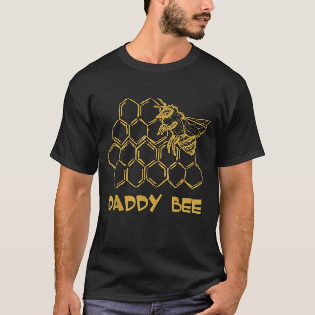 Mens Daddy Bee Distressed Beekeeper Bee Daddy T Shirt (Framsida)
