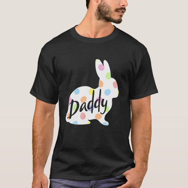 Mens Daddy Bunny Easter Egg Polka Dot Bunny Rabbit T Shirt (Framsida)