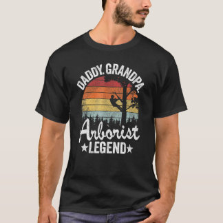 Mens Daddy Grandpa Arborist Legend Tree Climbing D T Shirt