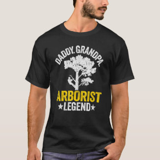 Mens Daddy Grandpa Arborist Legend Tree Climbing D T Shirt