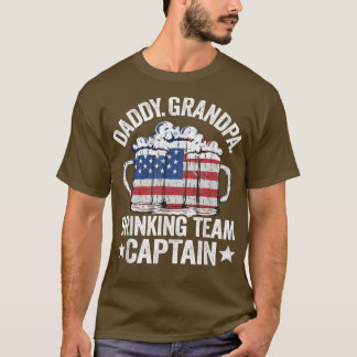 Mens Daddy Grandpa USA Drinking Team Captain 4th O T Shirt
