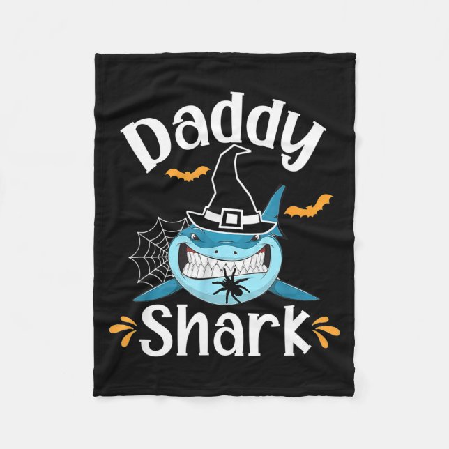 Mens Daddy Shark Funny Halloween Daddy Announcemen Fleecefilt (Framsidan)