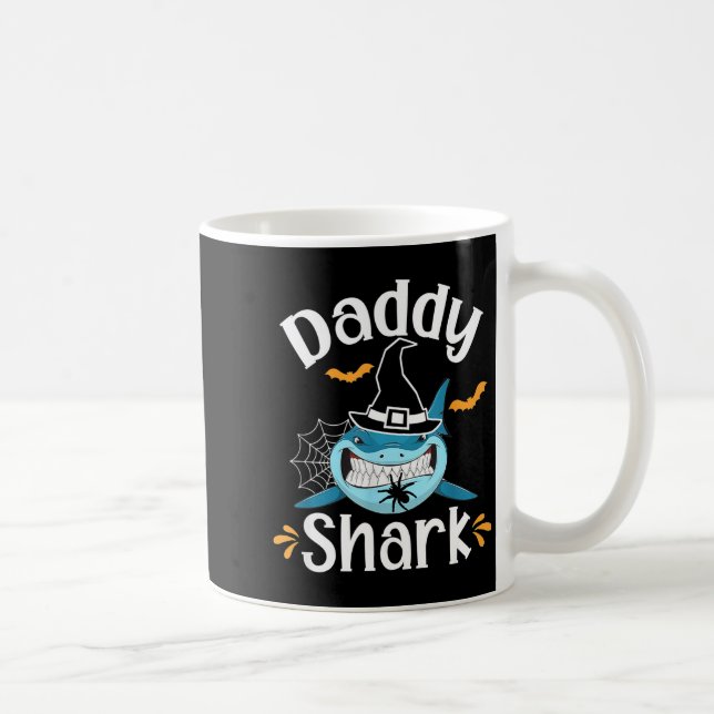 Mens Daddy Shark Funny Halloween Daddy Announcemen Kaffemugg (Höger)