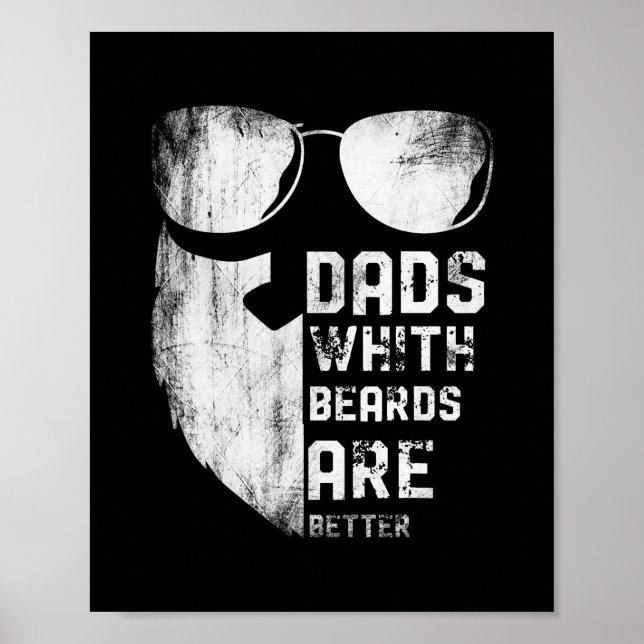 Mens Dads With Beards Are Better Funny Fathers Poster (Framsidan)