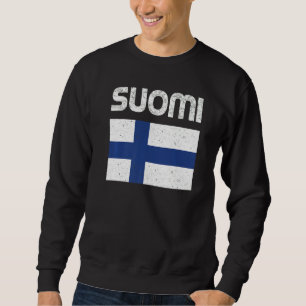 Mens Dam Suomi Finska Pride Flagga Finland Lång Ärmad Tröja