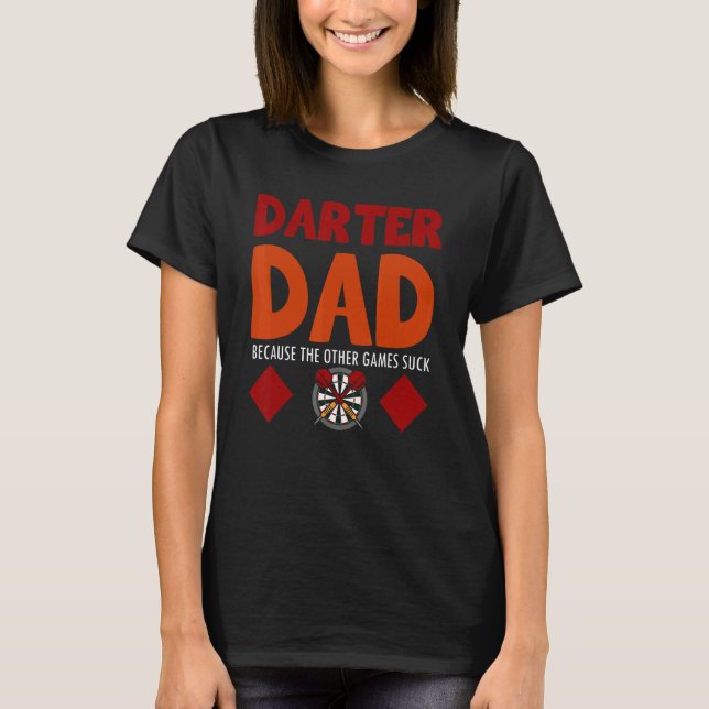 Mens Darter Dad Darts Father Dart T Shirt (Framsida)