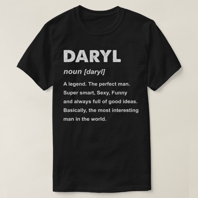 Mens Daryl Name  T Shirt (Design framsida)