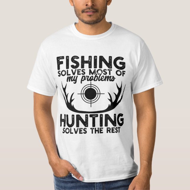 Mens Deer Hunt Funny Fishing And Hunting  T Shirt (Framsida)