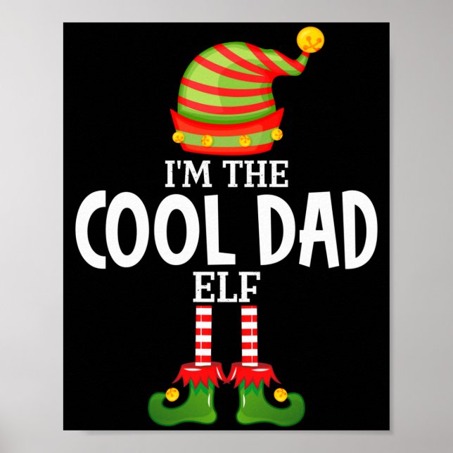Mens den coola pappa tomte jul matchande pyjamas poster (Framsidan)