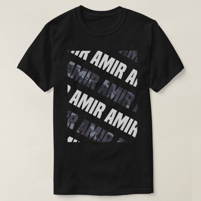 Mens Diagonal Amir Pattern Design Gift Grey Camoue T Shirt (Design framsida)