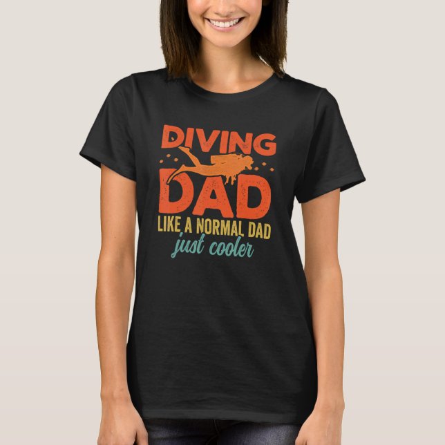 Mens Diving Dad Scuba Diver Underwater Snorkeling  T Shirt (Framsida)