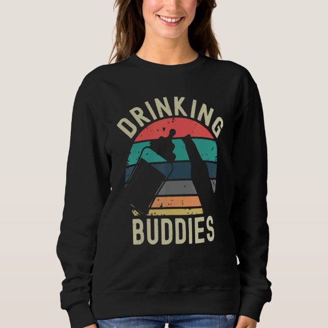 Mens Drinking Buddies Dad And Baby Drinking Team v T Shirt (Framsida)