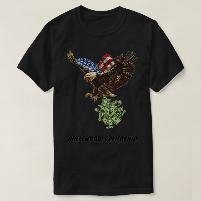 Mens Eagle Money  T Shirt (Design framsida)