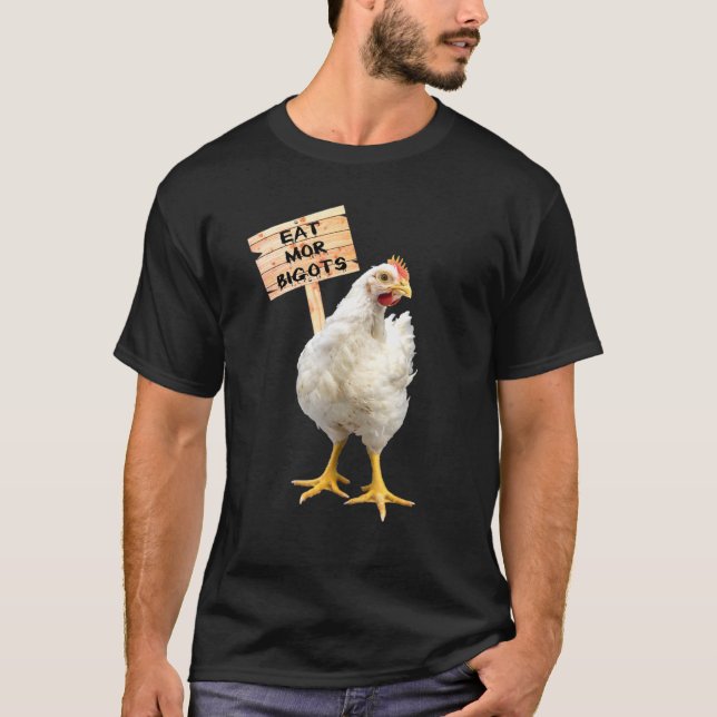 Mens Eat Mor Bigots Chicken T Shirt (Framsida)