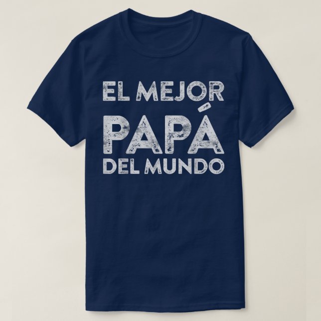 Mens El Mejor Papa Del Mundo Presentskjorta T Shirt (Design framsida)