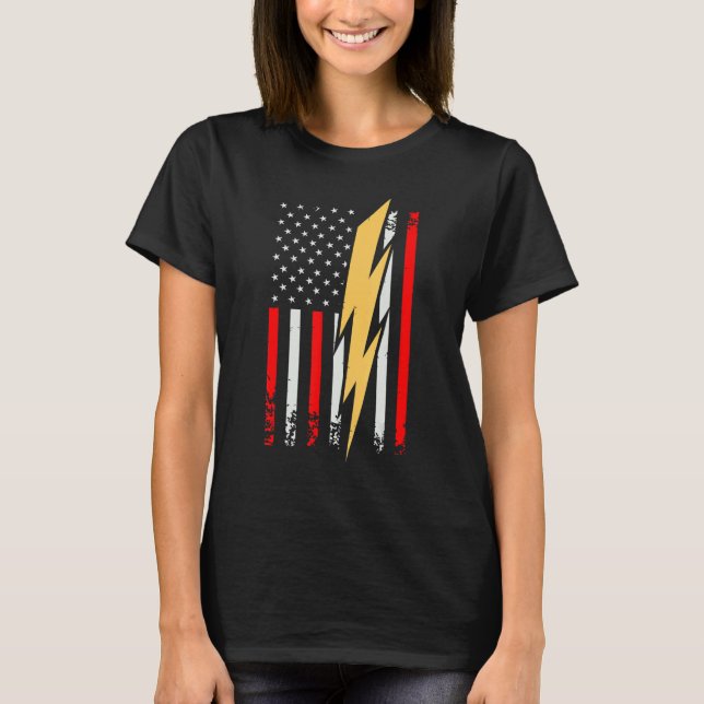 Mens Electrician Patriotic US Tee electricians Wir (Framsida)