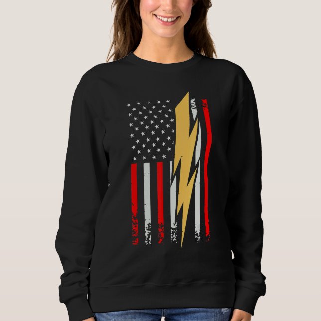 Mens Electrician Patriotic US Tee electricians Wir (Framsida)