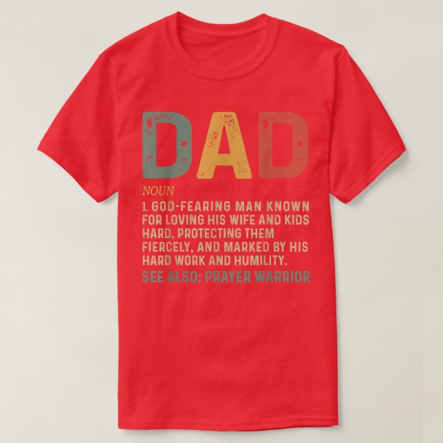Mens Fathers Day  For Dad Christian Dad Definition T Shirt (Design framsida)
