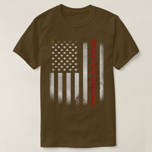 Mens Fathers Day Gift Tee  World's Best Granddad E (Design framsida)