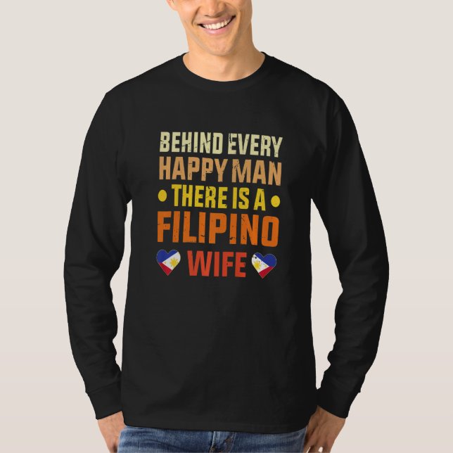 Mens Filipina wife Husband Man Married To a Filipi T Shirt (Framsida)