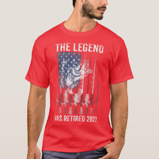 Mens Fishing American Flag Retirement The Legend H T Shirt