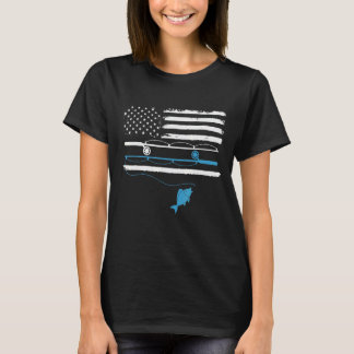 Mens Fishing  Dad Grandpa Usa Flag Fisherman Fathe T Shirt