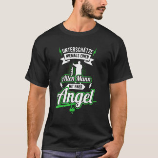 Mens Fishing Saying Old Man Angel Fisherman Joke T Shirt