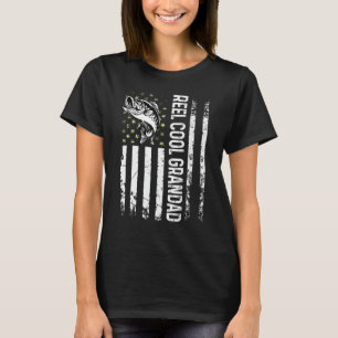Mens Fiske Usa Flag Rulle Cool Farfar För Pappa Hu T Shirt