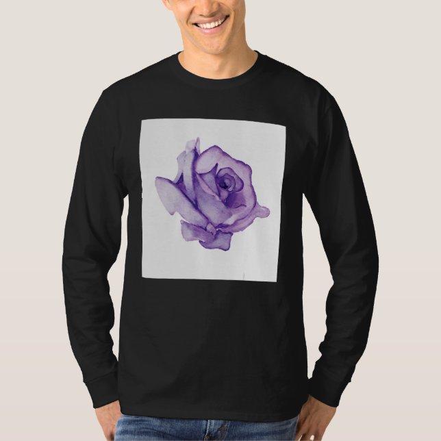 Mens flower blossom watercolor floral t shirt (Framsida)