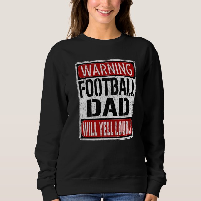 Mens Football Dad Warning Sign  Fun Football Playe T Shirt (Framsida)