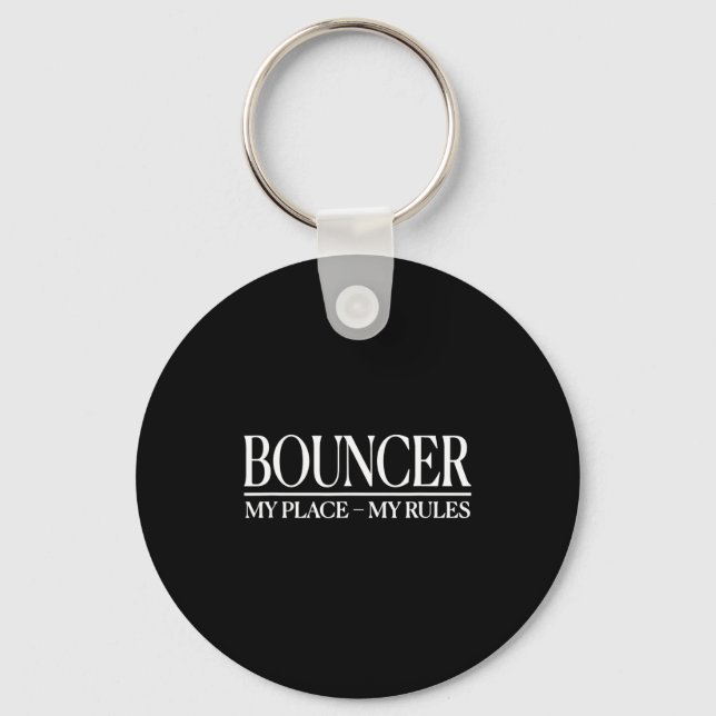 Mens Funny Cky Bouncer Design I Strict Security Gu Nyckelring (Framsida)