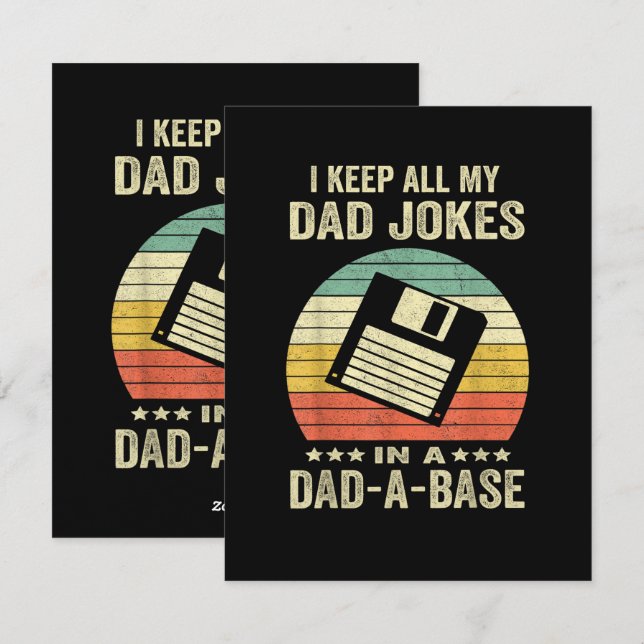 Mens Funny dad Jokes in dad-a-Base Julkort (Fram/baksida)