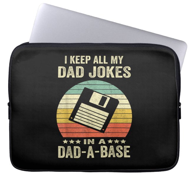 Mens Funny dad Jokes in dad-a-Base Laptop Fodral (Framsidan)